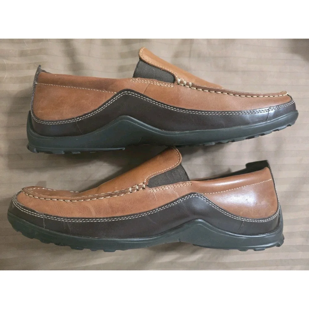 Mens Cole Haan Tucker Venetian Leather Slip-On Loafer Tan Brown Shoes Size 12W